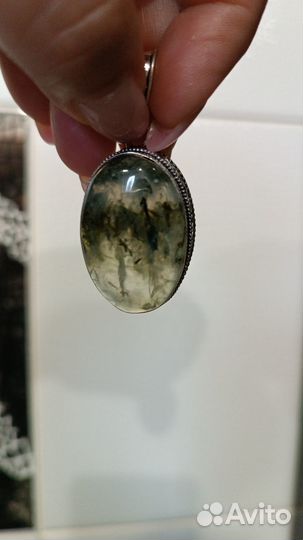 Серебро, кольцо и подвес с принитом