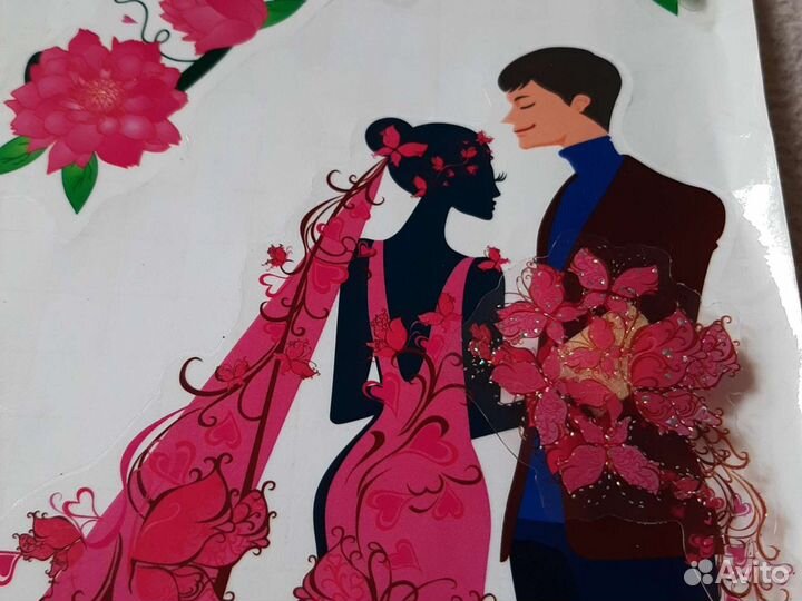 Объемные наклейки интерьерные Романтика размер А4