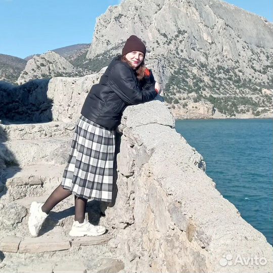 Юбка в клетку теплая