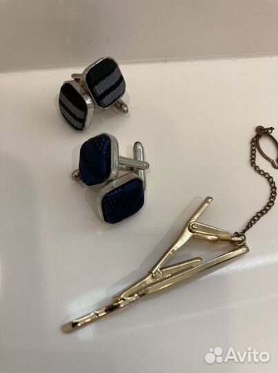 Новые запонки и зажим для галстука