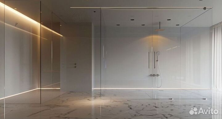 Душевые стеклянные перегородки