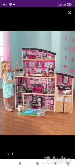 Большой кукольный домик для кукол Барби
