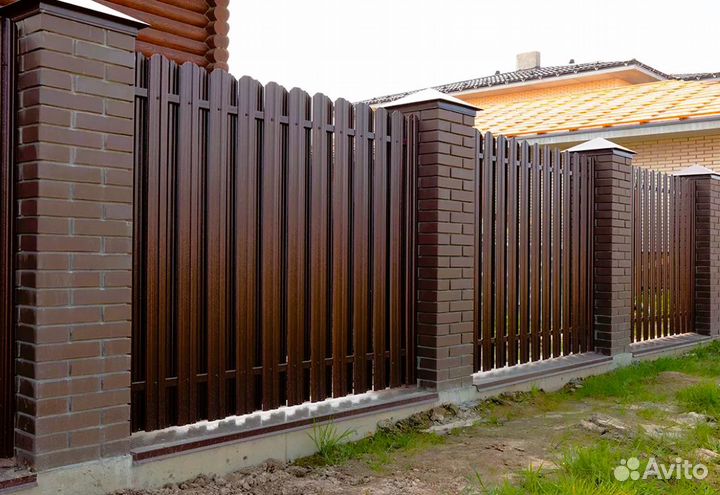 Забор металлический,ворота качественно