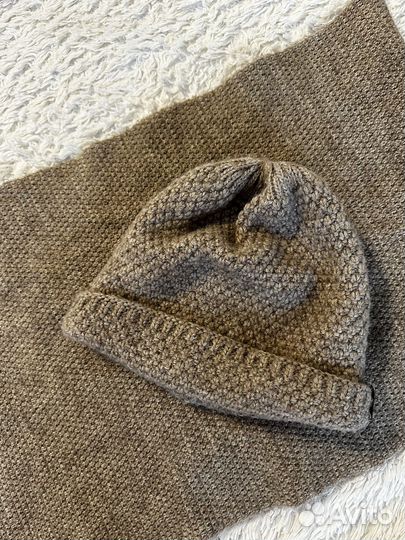 Комплект шапка и снуд женский шерсть