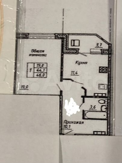 1-к. квартира, 44,2 м², 4/9 эт.