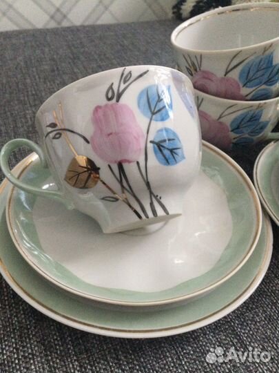 Чайное трио фарфор Дулево