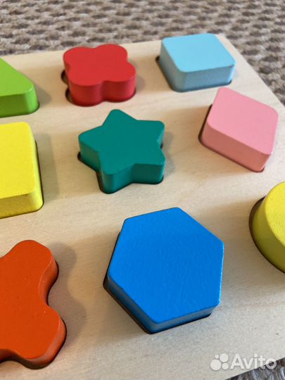 Сортер и пазлы-половинки деревянные