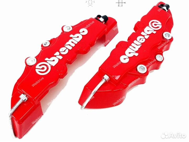 Накладки на суппорта Brembo абс 24см красные