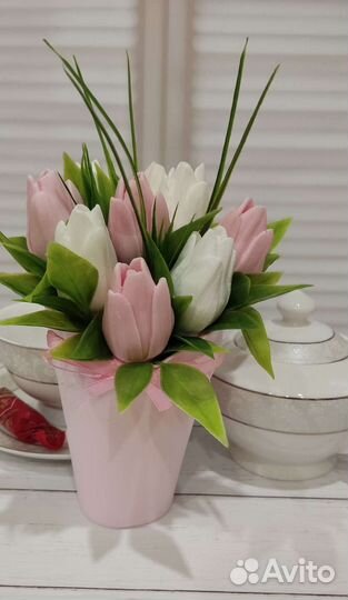 Цветы тюльпаны сувенирное мыло