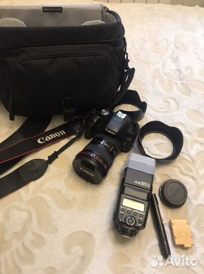 Объектив canon+вспышка