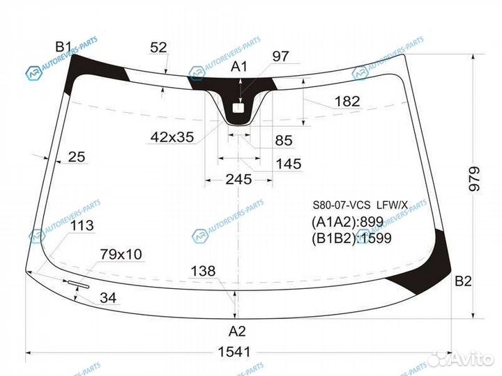 S80-07-VCS lfwx Стекло лобовое + дд volvo S80 06-1