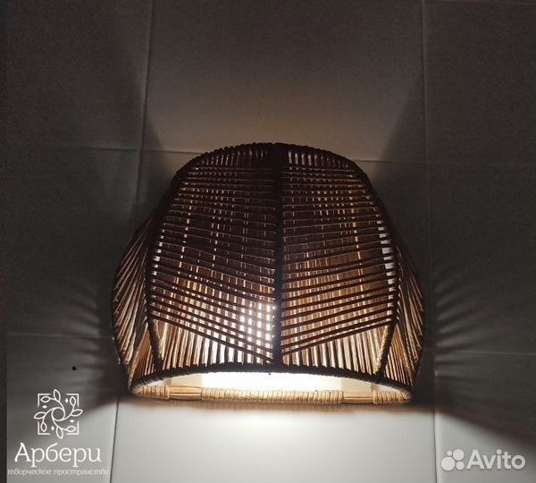 Люстра абажур из бумажной лозы