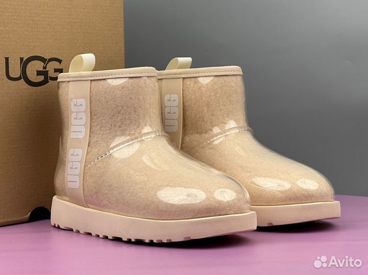 Силиконовые угги ugg Classic Clear Mini Sand