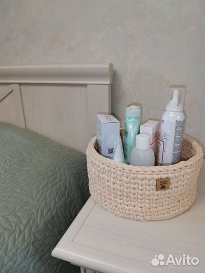 Корзина плетёная из хлопковое ткани