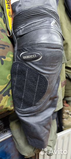 Мото штаны кожаные мужские