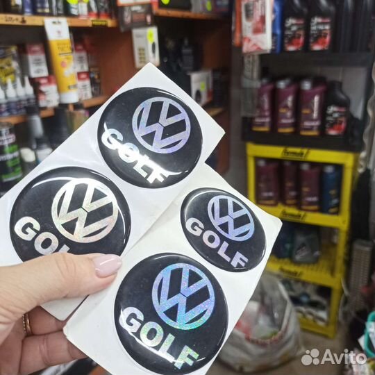 Наклейки силиконовые volkswagen golf 60мм