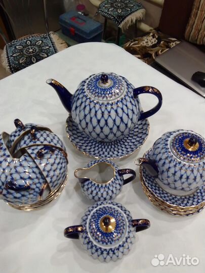Сервиз кобальтовая сетка лфз кофейный