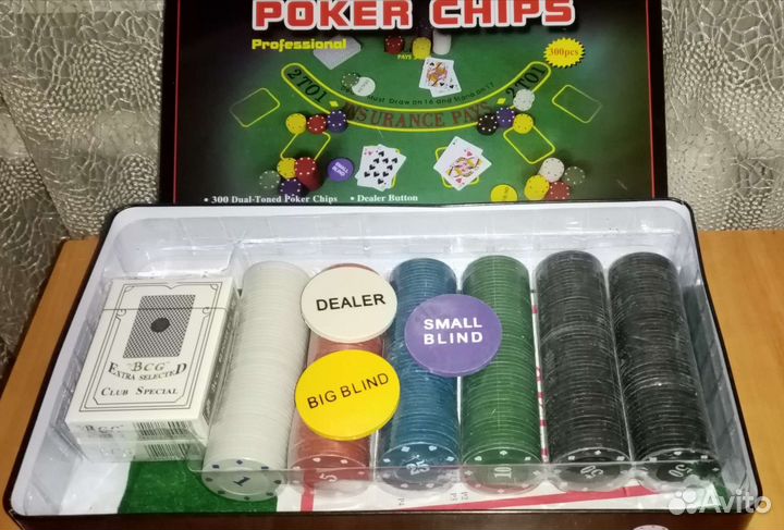 Набор для покера 100/200/300/500 фишек