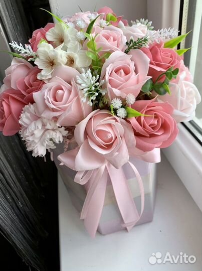 Букет из мыльных роз