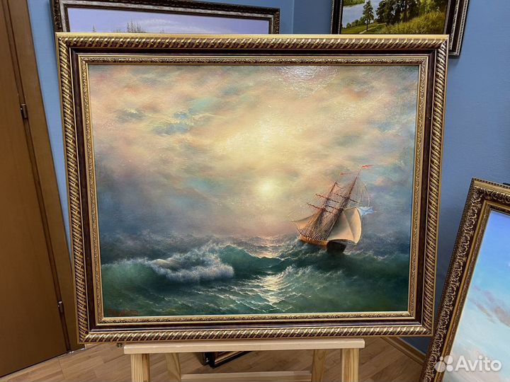 Картина маслом «Парусник. На перекор стихии» 60х75