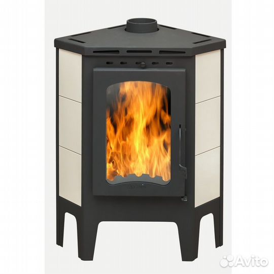 Печь-камин Бавария оптима пристеная, угловая