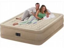 Кровать надувная downy bed fiber tech встроенный ножной насос 137x191x25см пвх intex 64762 3