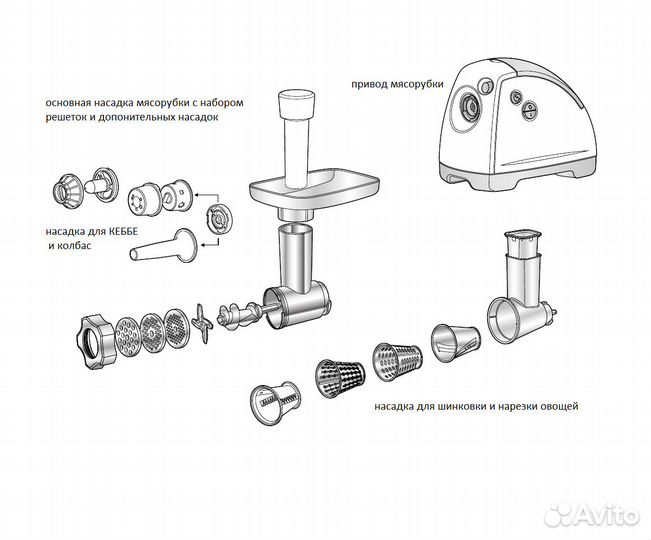 Редуктор для мясорубки Moulinex / Tefal / Redmond