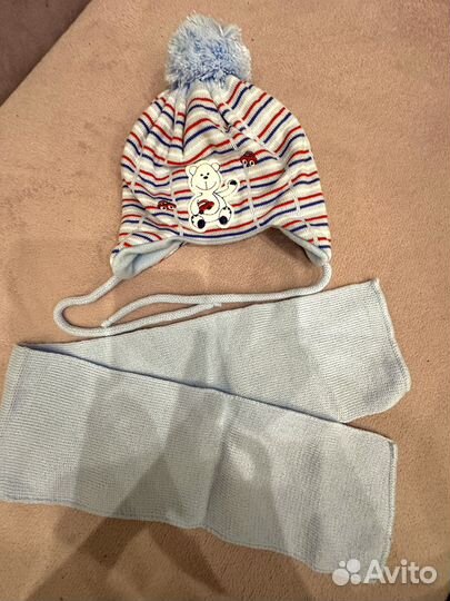 Шапка и шарф детские новые 1-1.5 год