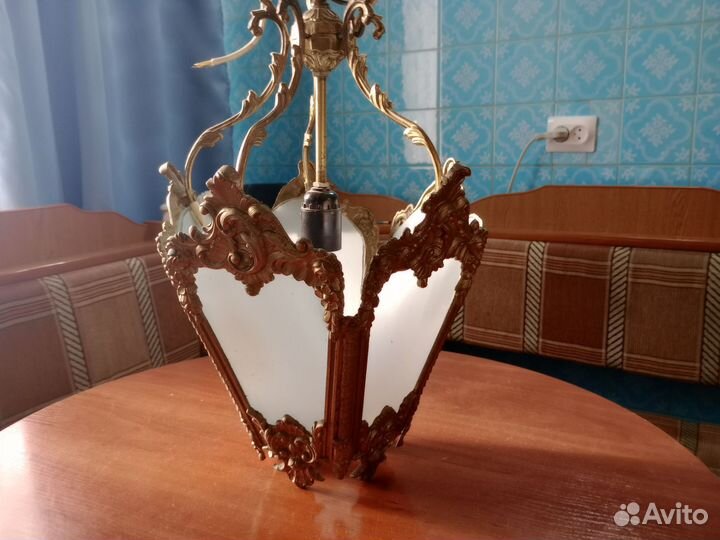 Люстра фонарь. Бронза