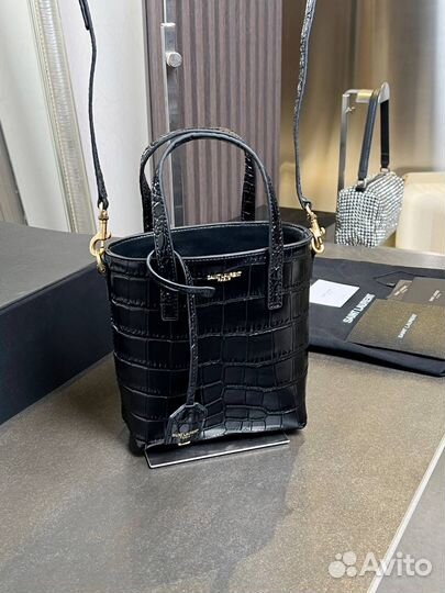 Сумка тоут Saint Laurent YSL кожа крокодил