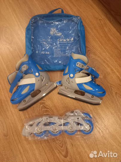 Коньки и ролики 2 в 1