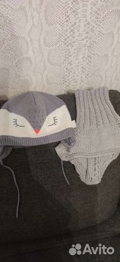 Шапка lassie+манишка зимняя детская 50-52