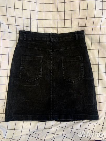 Юбка джинсовая черная
