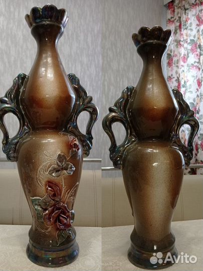 Вазы цветное стекло, Кисловодский фарфор