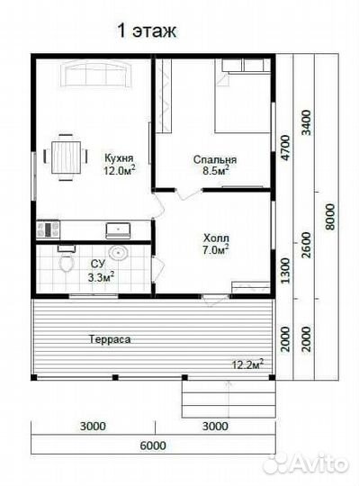 Каркасный дом 6х8 (72,37 кв.м.). Строительство дом