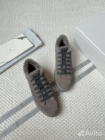 Кеды женские Brunello Cucinelli с мехом