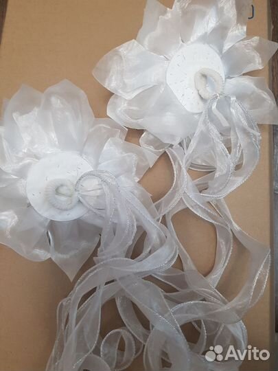 Банты для волос белые