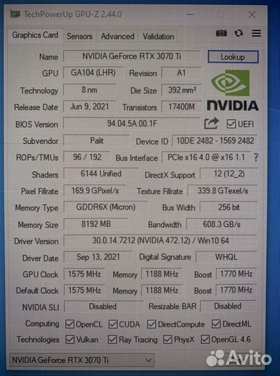 Palit geforce Rtx 3070 ti gamingpro гарантия