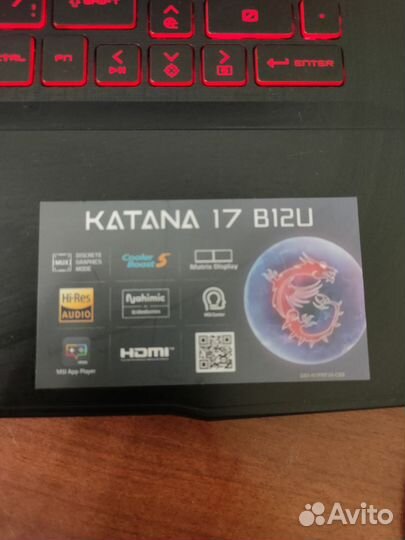 Игровой ноутбук msi katana 17