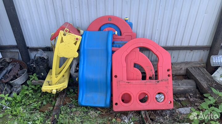 Детская горка с качелями пластиковая