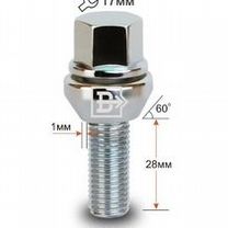 Болт колесный M12X1,50X28 Подстроечный конус -1мм