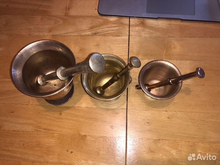 3 древние ступки с пест /Скандинавия/Бронза,Латунь