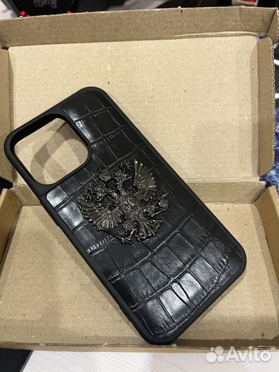 Чехол на iPhone 13 pro max кожаный крокодил