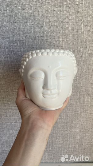 Кашпо голова будды гипс для цветов