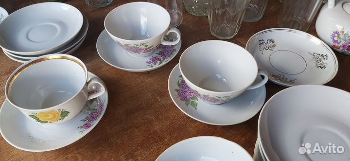 Чашки, блюда, конфетница