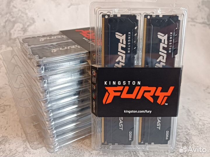 DDR4 32Gb(16*2) 3200Mhz Kingston Fury Beast (Новые