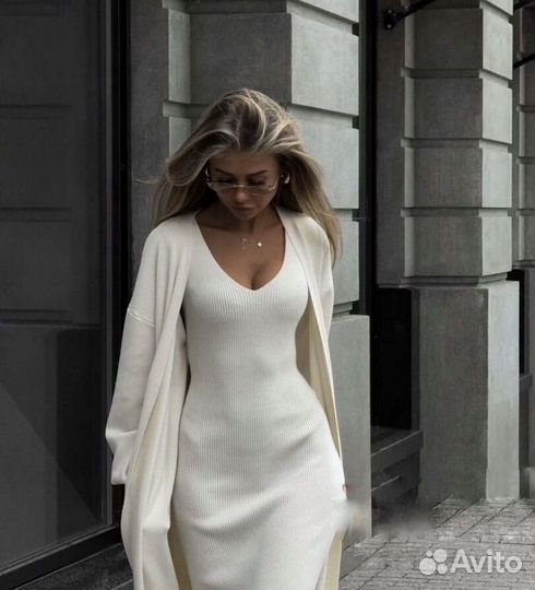Платье с кардиганом