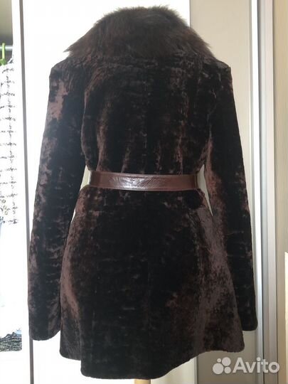 Шуба мутон (овчина) и песец