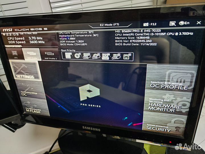 Игровой компьютер I3-10105F/RTX 3050/16 GB/512 SSD