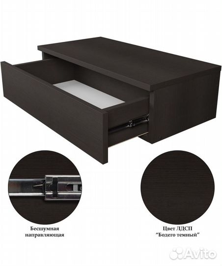 Подвесная прикроватная консоль тумба под телевизор